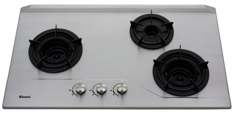 Kompor Tanam Gas Rinnai 3 Tungku Inner Burner - Stainless Steel RB-3Si