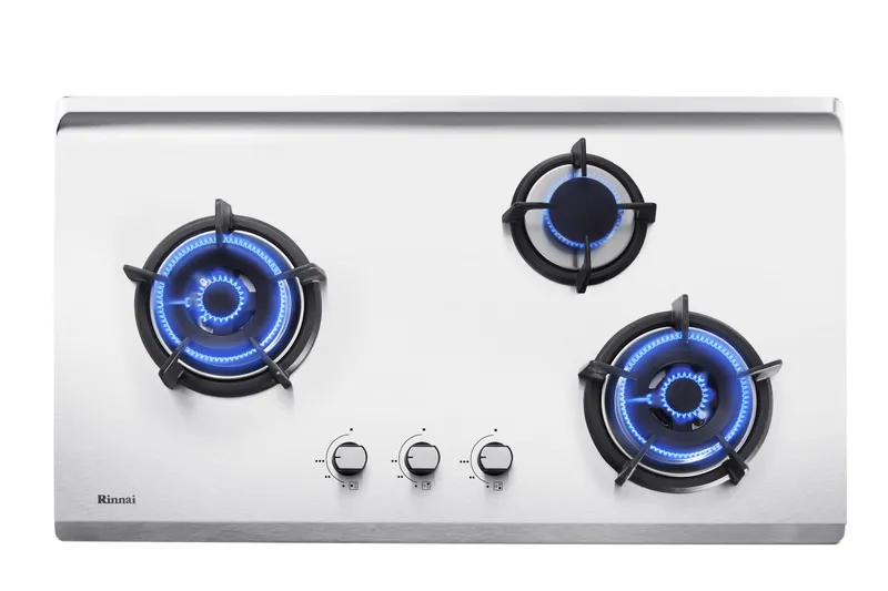 Kompor Tanam Gas Rinnai 3 Tungku - Stainless Steel RB-93US